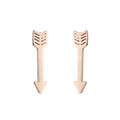 Minimalist rose gold arrow earrings set with feather texture and sleek geometric design - 426 Arrow / Rose Gold