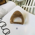 Glossy amber brown acrylic hair claw clip with triangle arch design on white background - Medium (approx. 6cm) / Transparent Brown