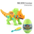 DIY orange and green Monoclonius dinosaur toy with assembly tool and green egg box - Monoclonius (Egg Pack) + Screwdriver