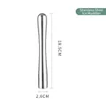 Stainless steel 18.5cm cocktail muddler with textured head for crushing fruit and ice - 18.5cm Pure Steel - Hot Item With Price Drop