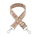 Bandoulière réglable de 3,8cm à motif losange avec crochets argentés pour sacs à main - Diamant à Fil d'Or Rose + Boucle Argentée