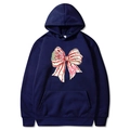 Felpa con cappuccio blu navy per Natale con stampa fiocco Oh Christmas Tree e tasca - S / Blu navy