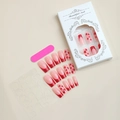 Set de uñas postizas francesas con corazones rojos brillantes y lima rosa de manicura - Estilo Francés de Corazón con Purpurina Roja (XG-81-05)