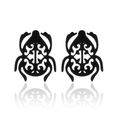 Vintage style hollow black beetle stud earrings with elegant geometric insect design - Insect / Black