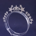 Cerchietto corona d'argento con stelle di cristallo scintillanti su sfondo blu scuro - Cerchietto a Stella / Argento con Strass