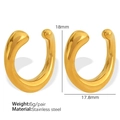 Minimalistische goldene C-Form Ohrklemmen aus Edelstahl mit genauen 18mm Maßangaben - Gold