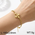 Goldenes Titanstahl-Kreuzarmband, 185mm Länge mit 3,6mm Breite und 5g Gewicht - Gold (KB211643-KFC)