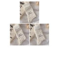 Set di tre paia di calzini bianchi con motivi a cuore, pois e righe verticali - 3 Paia - Cuore + Fiore a Righe Verticali + Piccoli Pois