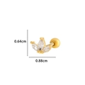 Golden flower cartilage earring with cubic zirconia and stainless steel screw back stud - 8# Golden (Three-petal Leaf)