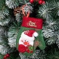 Ornamento guanto pupazzo di neve in feltro rosso e verde con scritta Merry Christmas - Guanto Pupazzo di Neve