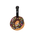 Creative doughnut luggage tag made of soft PVC silicone with heart decorations - Donut