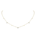 Collana in titanio dorato con pendenti triangolari e inserti in zircone - Collana a Triangolo / Oro
