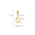 Gold plated 18k copper cursive letter Q pendant with cubic zircon micro-inlay - Letter Q