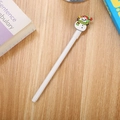 Cute white gel pen featuring a 3D snowman topper with red hat and striped scarf detail - Snowman White