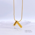 Collier chaîne serpent en acier doré avec pendentif au design plié unique - Chiffre 7