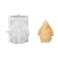 3D penguin silicone mold for DIY candles and wax crafts with finished product sample - Penguin