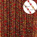 Rote Kristall- und Goldperlenkette für DIY-Schmuck, Größen 3 mm und 1,8 mm - Rote und goldene Kristallperlen (3 mm und 1,8 mm) (4)