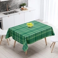 Green plaid rectangular Christmas tablecloth in a modern kitchen setting - TQZB02-14 Green Plaid