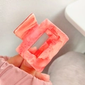 Chic pink marble acrylic square hair claw clip for women's stylish hair accessories - Square Peach Red 5CM