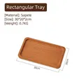 Rectangular Sapele wood serving tray 30x20x2cm with natural brown-red wood grain - Solid Ebony Rectangular Tray 30*20*2cm