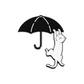 Gatto Bianco Appeso A Ombrello Nero (QHXZ1720)