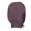 Exfoliating purple Moroccan bath glove with elastic wrist and hanging loop - Premium Brown