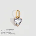 6x6mm 14K vergoldeter Edelstahl-Herzanhänger mit April-Kristall für DIY-Schmuckherstellung - April Weiß - Gold