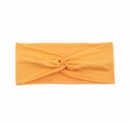 Elastisches oranges Yoga-Stirnband mit Knoten für Training und Laufen - Erdgelb
