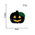 Halloween black pumpkin resin accessory with yellow face, 1.7x2cm detailed dimensions - Black Green Leaf Pumpkin