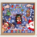Christmas Gingerbread Man and Snowman static stickers set for festive holiday window decor - 5-Pack Combination BQ377+378+381+384+385