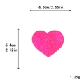 Pink embroidered heart patch for clothing DIY, dimensions 6.5cm wide and 5.4cm high - Rose Red Heart*Small Size (Laser) #14