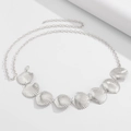 Adjustable silver finish starfish and shell waist chain for beach styling and layering - Shell / Silver