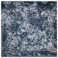 Detailed pattern of a navy blue paisley tie-dye bandana for outdoor cycling and hip-hop - 54*54CM / Gray