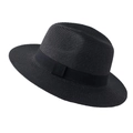 Cappello classico in paglia nera a tesa larga con nastro decorativo per la spiaggia - Taglia unica / Nero