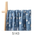 Dark blue cotton muslin swaddle blanket with Nordic forest animal and tree print - Nordic Forest Animals (S143)