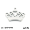Ciondolo a corona traforata in argento 18x14mm accessorio per collana fai-da-te - Ciondolo a Corona Color Acciaio (KLJ7783-Z)
