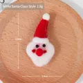Felt Santa Claus ornament in red and white colors, 6.9cm tall for Christmas DIY decor - Santa Claus / 1 Piece