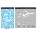 Winter Christmas window sticker set with birds, snowy branches, and white snowflakes - BQ450 Style