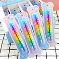 Rainbow gradient bone-shaped bullet pencils with replaceable multi-section HB tips - 02061 Rainbow Stackable Pencils (2 Pcs)