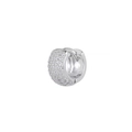 Orecchino a cerchio argento con micro-pave di zirconi bianchi e cerniera - Piccolo (6.4mm) / Argento