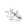 Silver stainless steel spider labret stud earring with sparkling cubic zirconia stone - Silver Spider Style (2614-4# Silver)