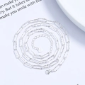 Minimalist 925 sterling silver paperclip chain necklace with a small heart charm - 40+5cm / Silver