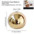 Medium size Nordic golden electroplated spherical ceramic vase for home tabletop decor - Medium / Gold