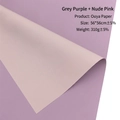 Waterproof grey violet and nude pink dual-sided flower wrapping paper 56x56cm - Grey Purple + Nude Pink