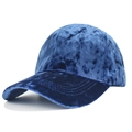 Dunkelblaue Baseballkappe aus Wildlederimitat mit Samtstruktur und gebogener Krempe - Blau