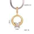 Collana con pendente a cuore e stella in zirconi, dimensioni 27,5x22,2 mm, lunghezza 40+5 cm - Oro e Argento (Forma a X)