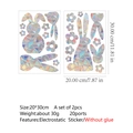 Set of 2 holographic Easter bunny window stickers with geometric flower patterns - Easter Bunny Flower (Set of 2) / 20x30cm