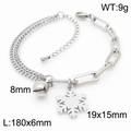 Silver snowflake and bell bracelet set with measurements 180x6mm in polished finish - Silver Snowflake Bracelet (KB165571-Z)