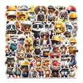 Variety pack of cartoon farm and wild animal stickers for kids featuring lions and pandas - Professional Animals (OPQ190) / 50 Sheets