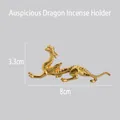 Goldener Drachen-Räucherstäbchenhalter aus Metall mit Schuppentextur, 8cm x 3,3cm Größe - Drachenstil / Gold